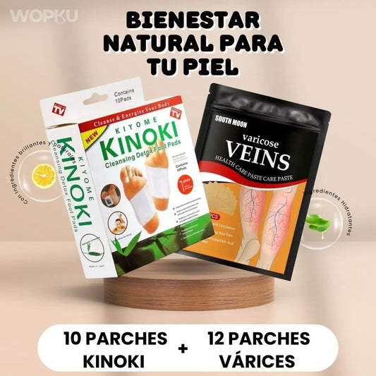 COMBO 10 Parches Kinoki + 12 Parches De Várices Veins